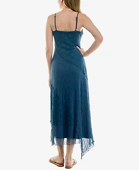 Row A Juniors' Sleeveless V-Neck Lace Midi Dress