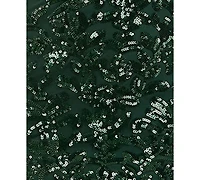 Emerald Sundae Juniors' Lace-Up Back Sequined V-Neck Short Dress