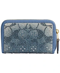 Coach Essential Crystal Signature Zip Around Card Case