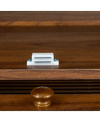 Flynama Contemporary Closed Back Glass Door Dustproof Wall Bookcase Cabinet