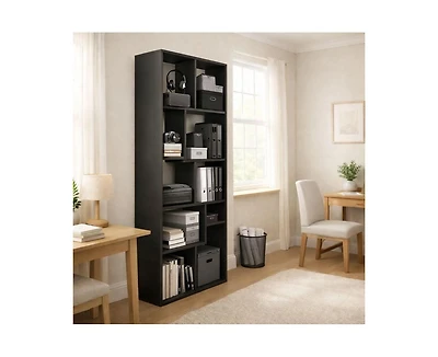 Flynama 5-Tier Asymmetrical Display Shelf Modern Bookcase Organizer
