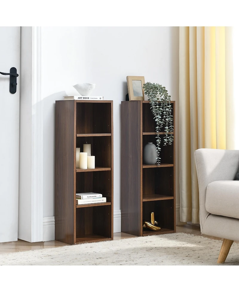Flynama 70.9 Inch 8-Tier Detachable Adjustable Slim Media Storage Tower Home Narrow Bookcase