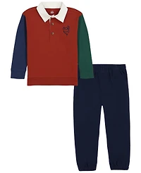 Kids Headquarters Toddler Boys' 2T-5T Long-Sleeve Top and Pants, 2-Piece Set