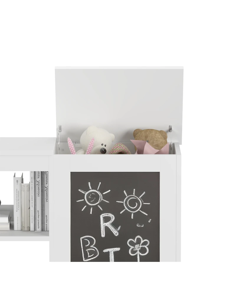 Flynama 3-in-1 Kids Bookshelf and Toy Storage Cabinet with Chalkboard