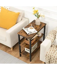 Slickblue 3-Tier Narrow End Table with Storage Shelves for Small Space Organization
