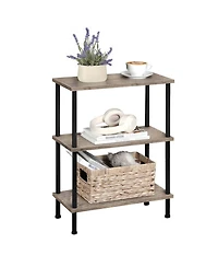 Slickblue Space-Saving Side Table with 3-Tier Open Storage Shelves