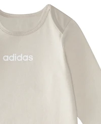 adidas Baby Boys 3-Piece Printed Long Sleeve Bodysuit, Short Bodysuit and Pants Set