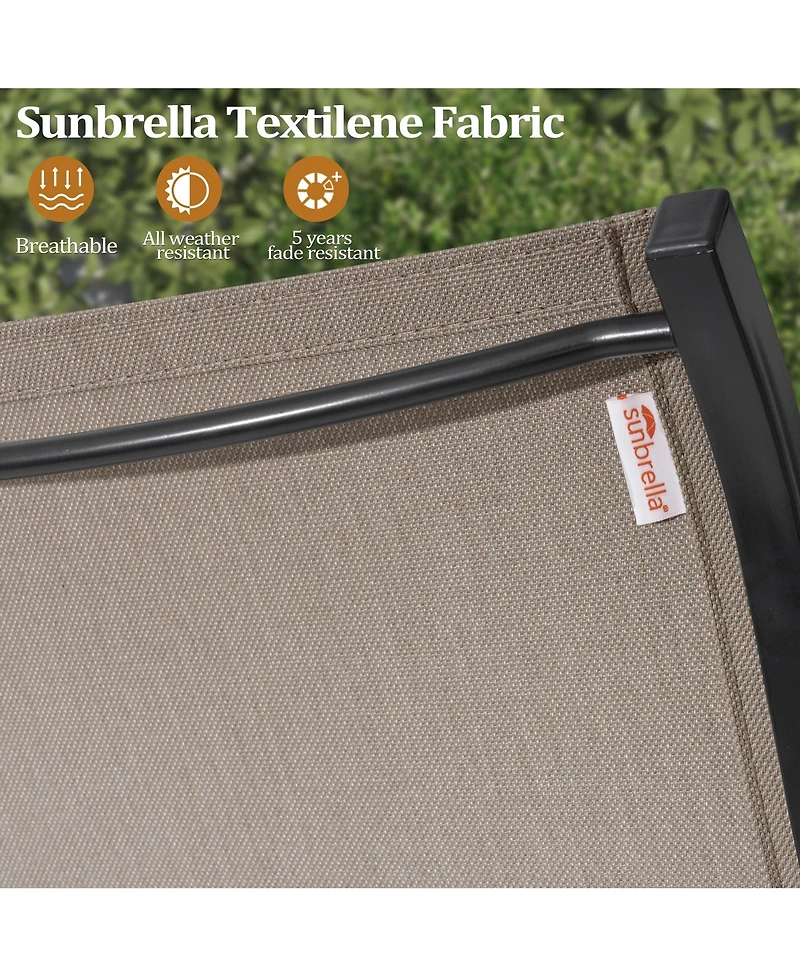 Pellebant Outdoor Aluminum Patio Swivel Dining Chairs with Sunbrella Fabric