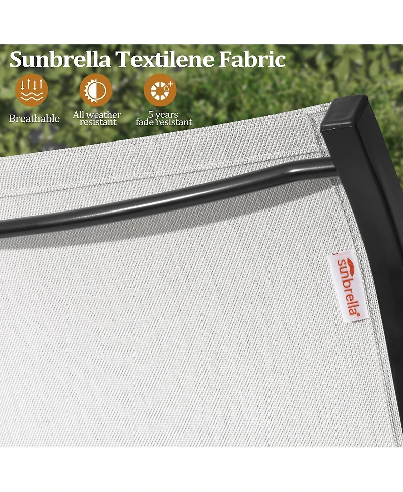 Pellebant Outdoor Aluminum Patio Swivel Dining Chairs with Sunbrella Fabric