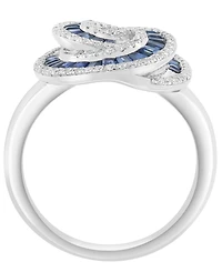 Effy Collection Sapphire (3-1/8 ct. t.w.) & Diamond (3/8 ct. t.w.) Ring in 14k White Gold