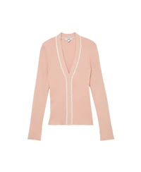 Reiss Women's Craft-Stitch Rib-Knit Sweatshirt