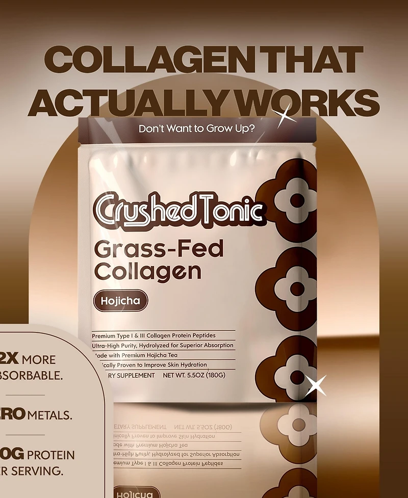 Crushed Tonic Hojicha Collagen Supplement