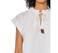 Vince Camuto Women's Rolled-Up Short-Sleeve Top