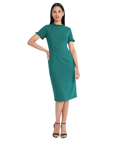 Maggy London Women's Ruffled-Trim Sheath Dress