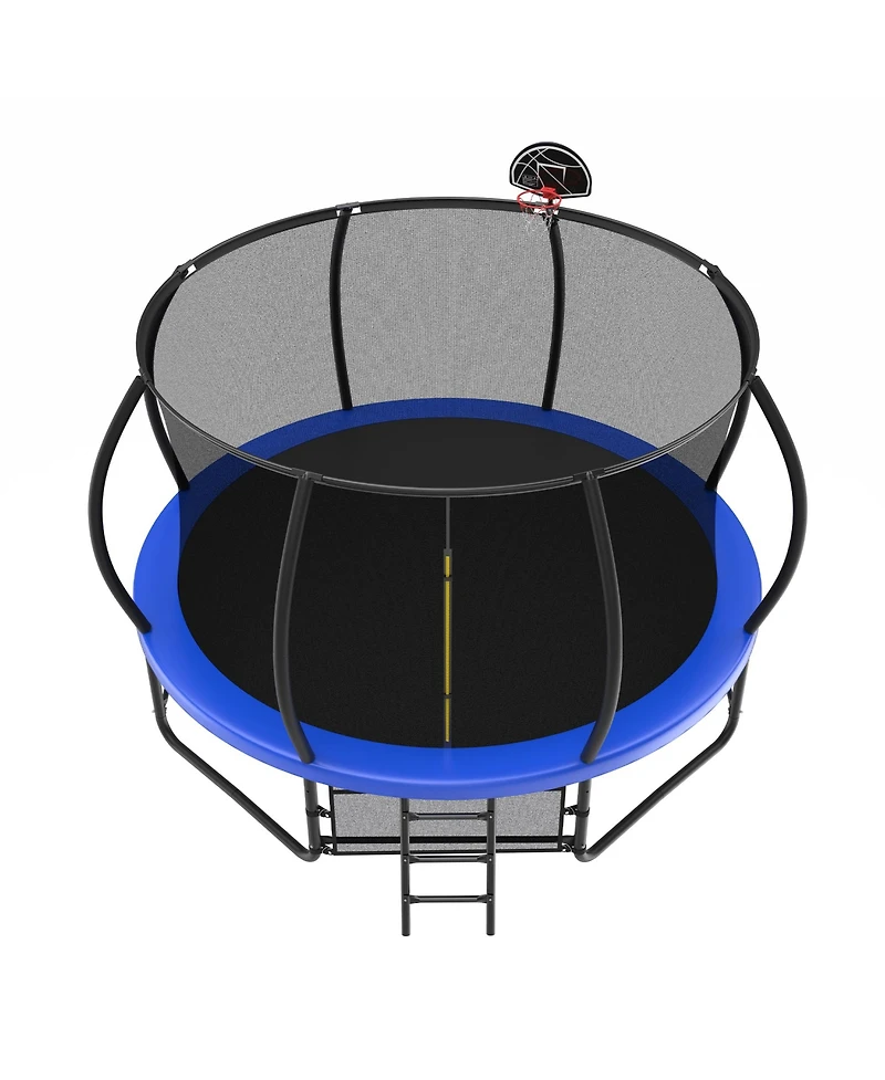 Zeny Trampoline with Enclosure - Recreational Trampolines Ladder and AntiRust Coating, Astm Approval Outdoor for Kids