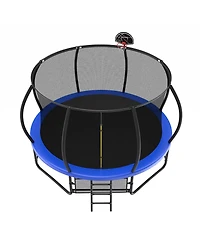 Zeny Trampoline with Enclosure - Recreational Trampolines Ladder and AntiRust Coating, Astm Approval Outdoor for Kids