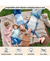 Aofar 71x71 Waterproof Picnic Blanket Outdoor Beach Mat
