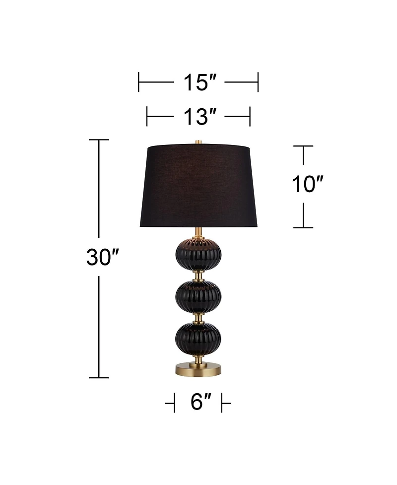 Possini Euro Design Possini Euro Grace 30" High Black Glass Table Lamp Set of 2