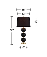 Possini Euro Design Possini Euro Grace 30" High Black Glass Table Lamp Set of 2