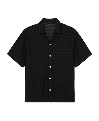Reiss Men's Sid Crochet Cuban Shirt