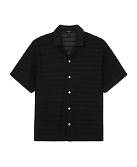 Reiss Men's Sid Crochet Cuban Shirt