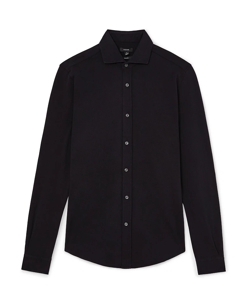 Reiss Men's Dasilva Garment Dyed Pique Shirt