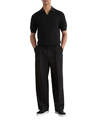 Reiss Men's Leon Open Collar Basket Stitch Polo Shirt