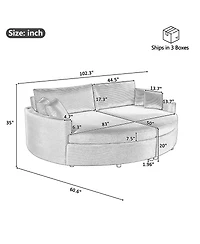 Streamdale Furniture Oversized Double Chaise Lounge Sofa