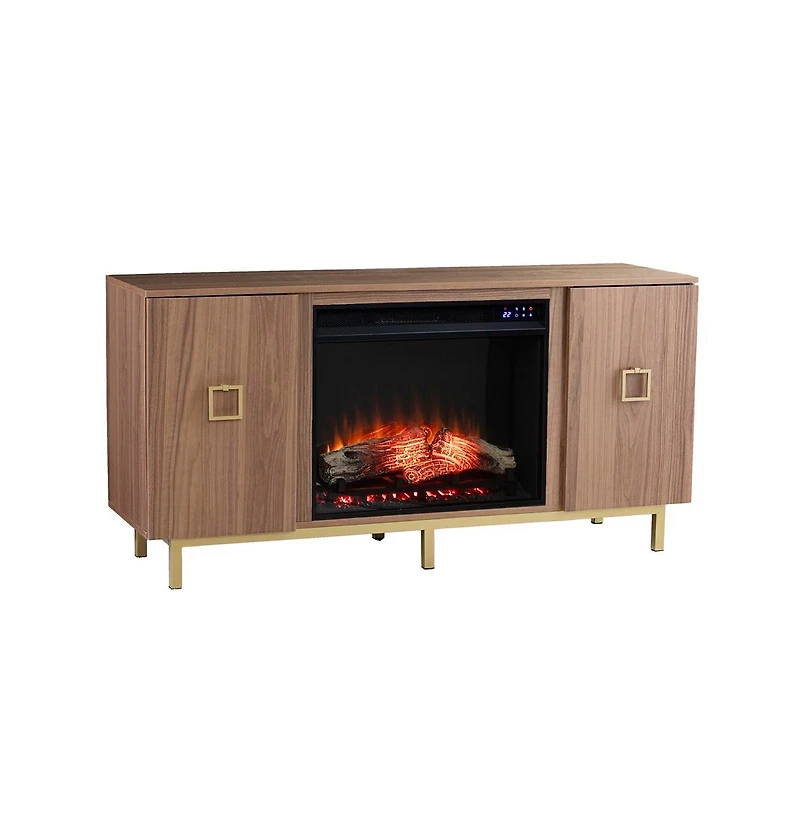 Augusta Home Yorkville Touch Screen Electric Fireplace w/ Media Storage
