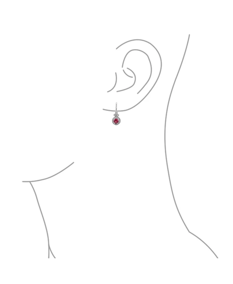 Bling Jewelry Art Deco Style Halo Circle Circlet Solitaire Synthetic Stone Drop Earrings .925 Sterling Silver