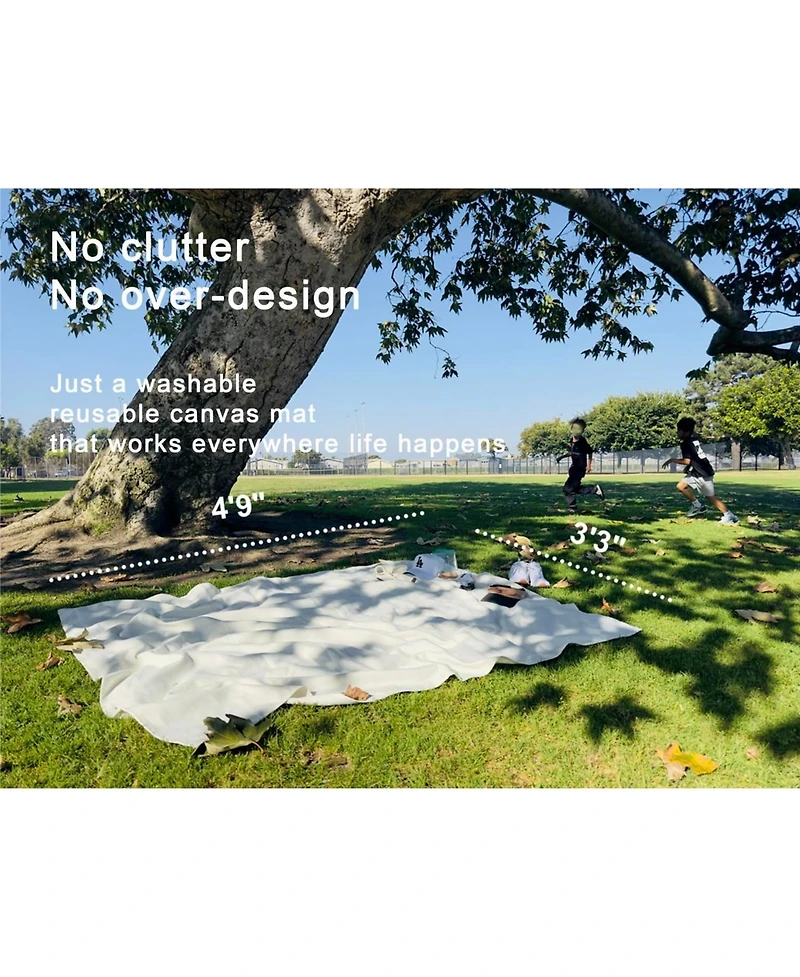Aofar Picnic Blanket Beach Mat Canvas Foldable Portable