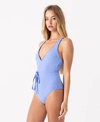 Roxy Women's Loop Me Plunge V-Neck One-Piece Swimsuit