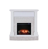 Augusta Home Jacksdale Criss-Cross Electric Media Fireplace w/ Faux Stone