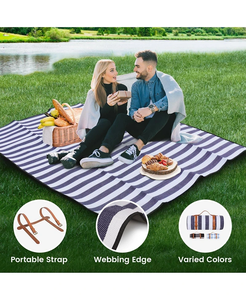 Aofar Picnic Blanket Waterproof Beach Mat Outdoor Camping Travel 80"x60"