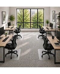 Workonit 30" x 48" Office Chair Mat for Low Pile Carpet (2 Pack), Clear Heavy Duty Non-Slip Thick Desk Chair Floor Protector for Home and Office