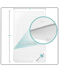Workonit 30" x 48" Office Chair Mat for Low Pile Carpet (2 Pack), Clear Heavy Duty Non-Slip Thick Desk Chair Floor Protector for Home and Office