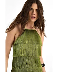 Nasty Gal Women's Fringe Halter Neck Mini Dress