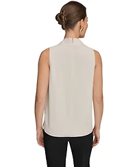 Donna Karan New York Women's Sleeveless Twist-Front Drape Blouse