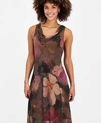 Robbie Bee Women's Cowlneck Sleeveless Midi Dress