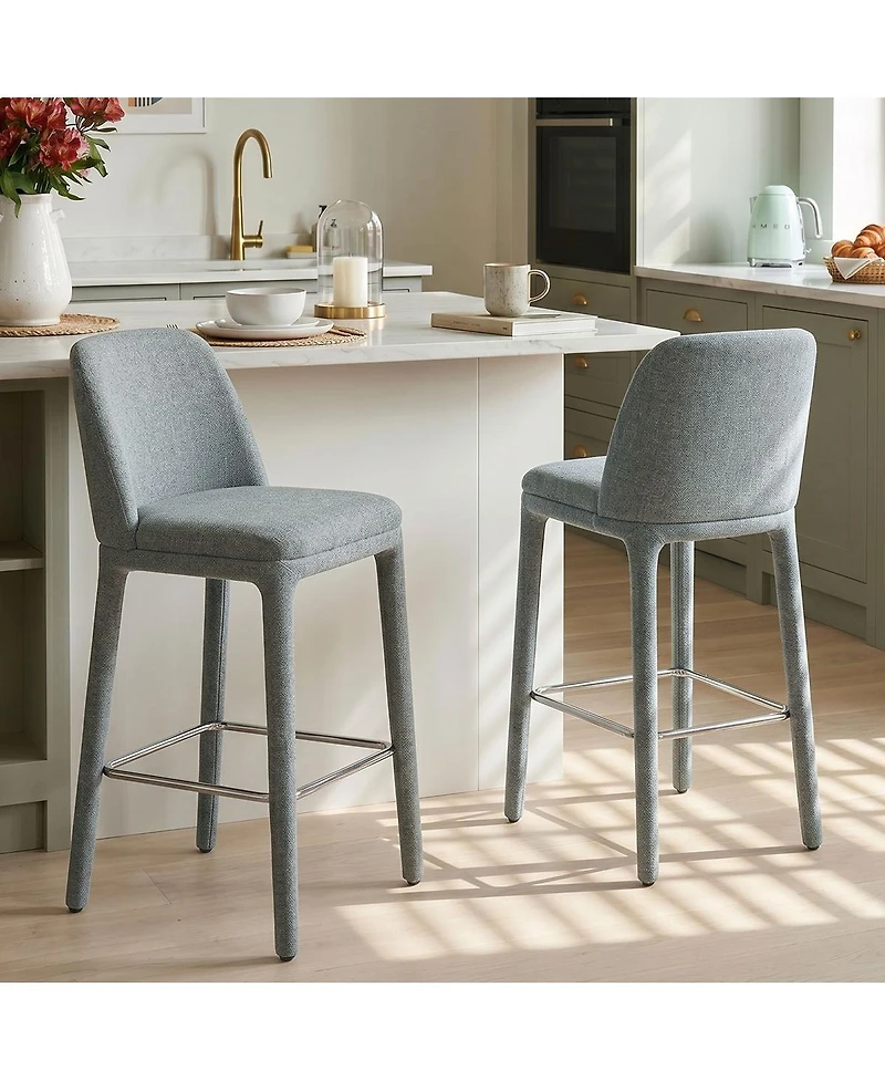 Maison Boucle Set of 2 Counter Height Stools For Kitchen Island, 26.5" Seat