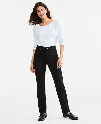 Style & Co Women's Curvy Straight-Leg High Rise Jeans, Created for Macy's