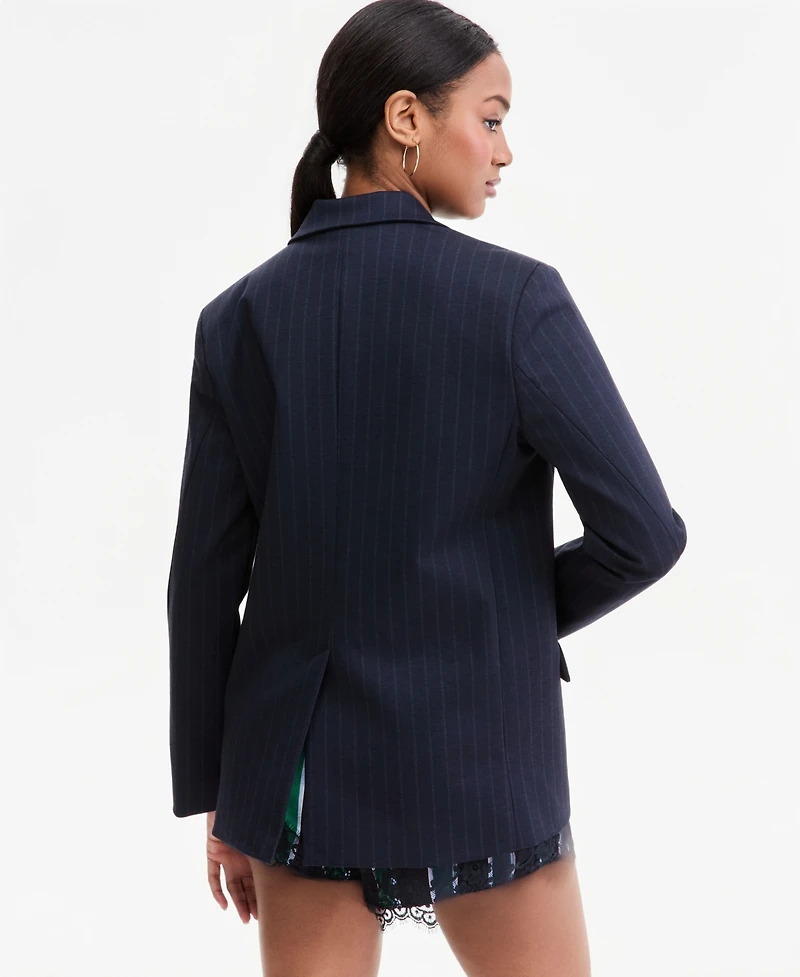 Bar Iii Women's Pinstripe Double-Breasted Blazer, Macy's Exclusive