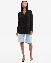 Bar Iii Women's Peak-Lapel Double-Breasted Blazer, Macy's Exclusive