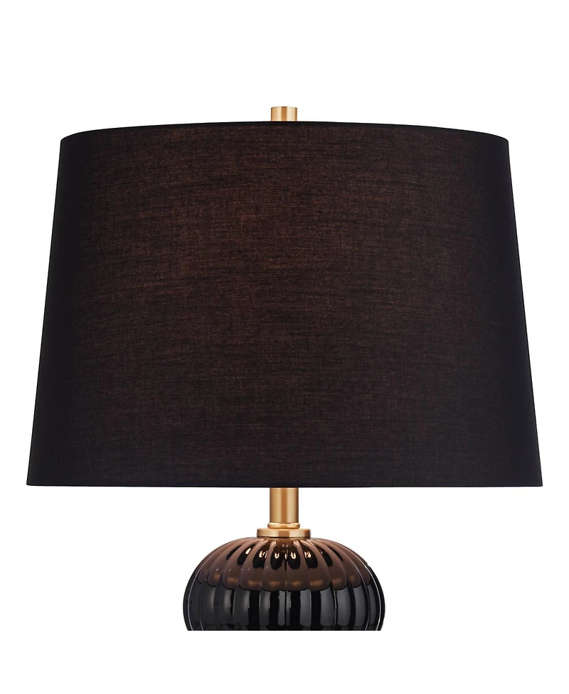 Possini Euro Design Possini Euro Grace 30" High Black Glass Table Lamp with Dimmer