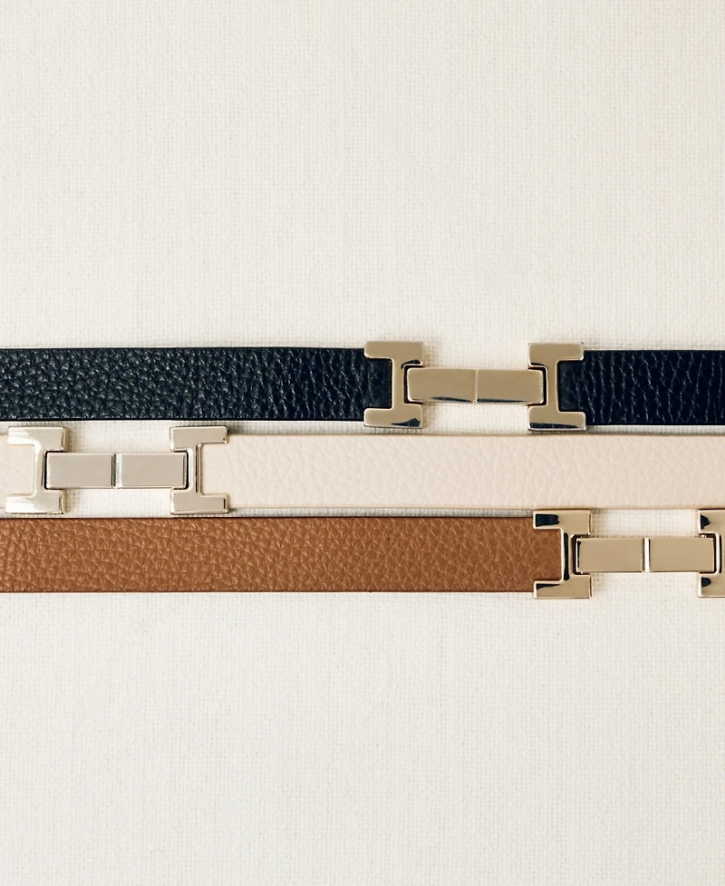Reiss Women's Leather Square Hinge Belt