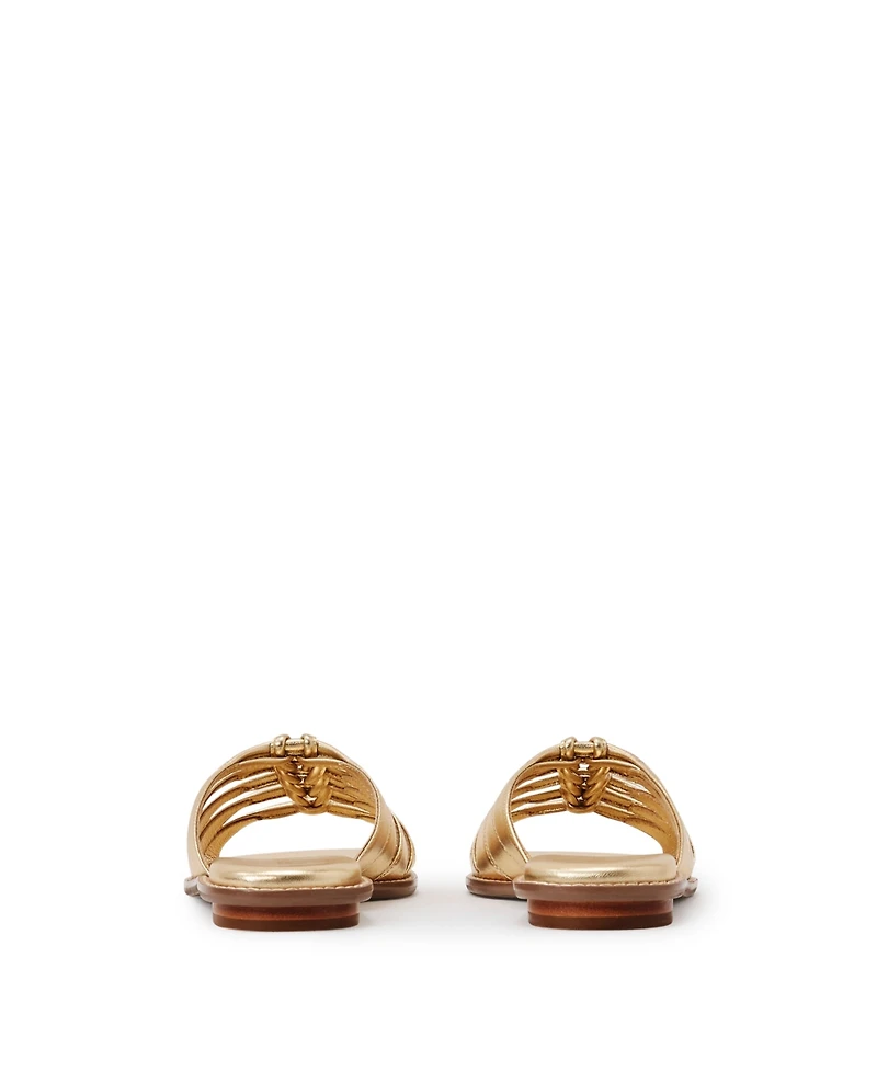 Reiss Women's Agnes Gold Knotted Flat Sandals