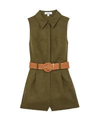 Reiss Women's Taylor Linen Belted Playsuit