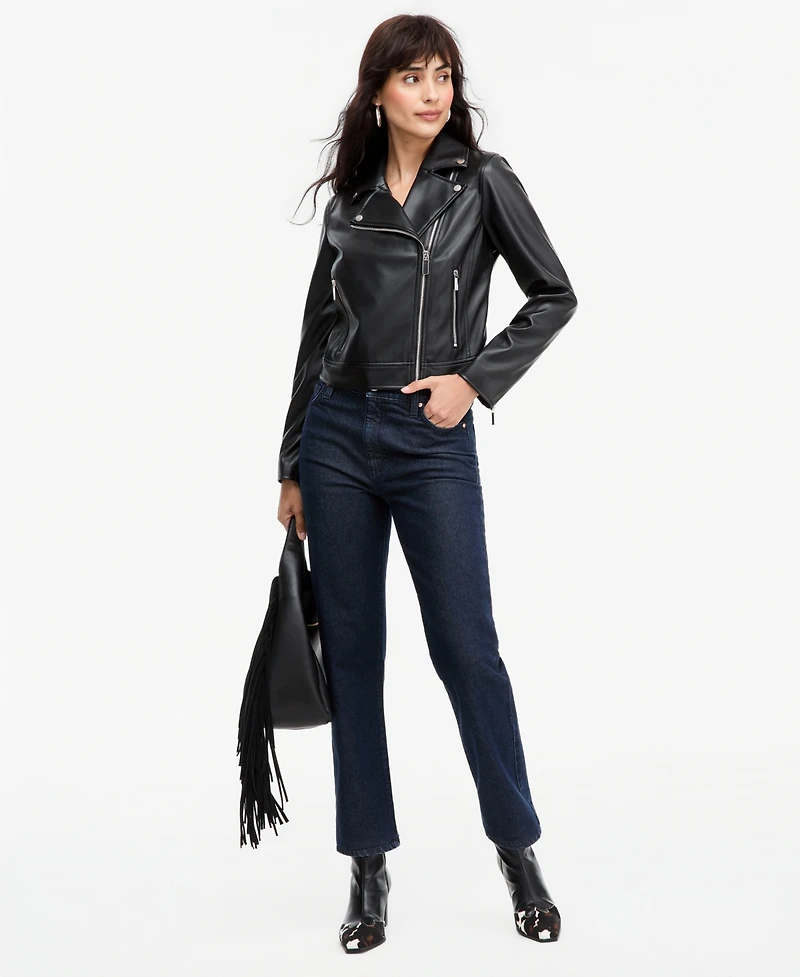 I.n.c. International Concepts Women's Faux-Leather Moto Jacket, Macy's Exclusive