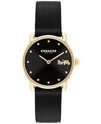 Coach Women's Elliot Black Leather Strap Watch 28mm