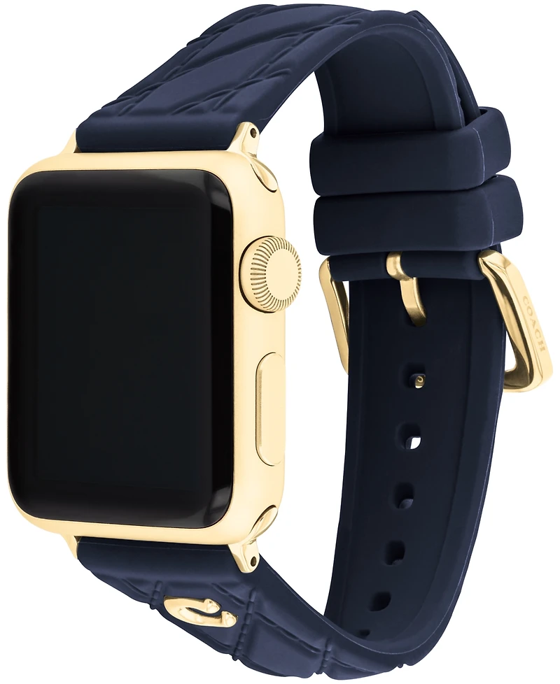 Coach Women's Navy Silicone Apple Watch Strap 38mm, 40mm, 41mm